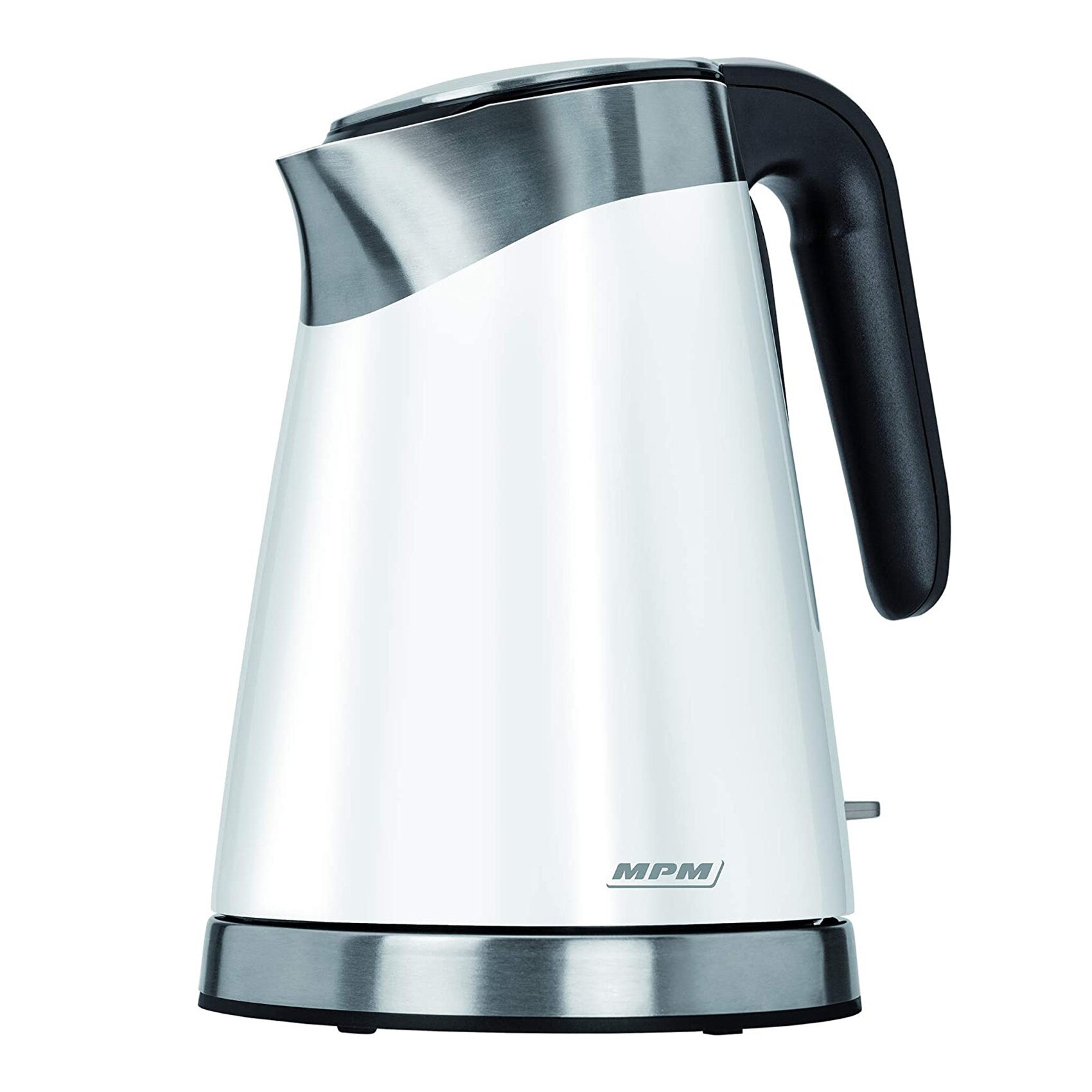 Fierbator electric MPM, 1.7L, Fara BPA, Otel inoxidabil, Rezistenta ascunsa, Fara fir, Oprire automata, Alb