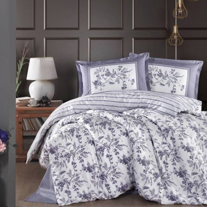 Kétszemélyes ágynemű garnitúra Montera Lilac, Ralex Pucioasa, 100% renforcé pamut