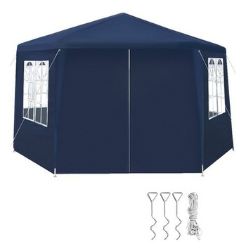 Pavilion hexagonal cu 6 pereti cu ferestre 2x2x2m ,albastru Pavilion hexagonal cu 6 pereti cu ferestre 2x2x2m ,albastru