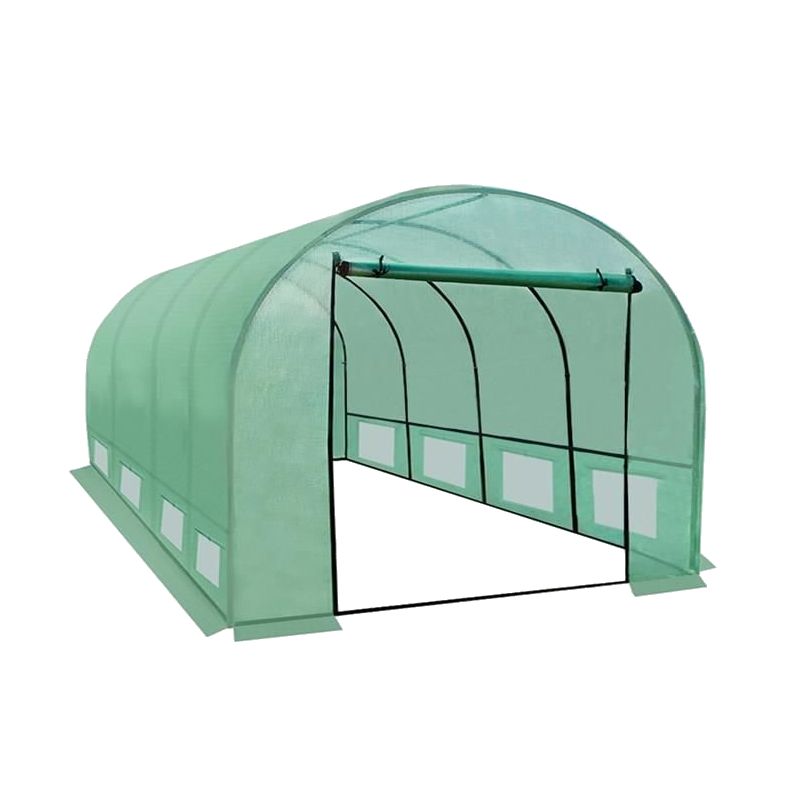 Sera pentru Gradina cu 8 Ferestre Laterale, Folie Transparenta si Cadru Metalic, Dimensiuni 4x3x2m
