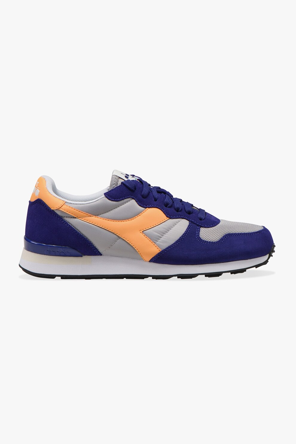 Diadora, Pantofi sport low-top unisex cu model colorblock Camaro, indigo, gri cenusa, oranj pal, 6.5