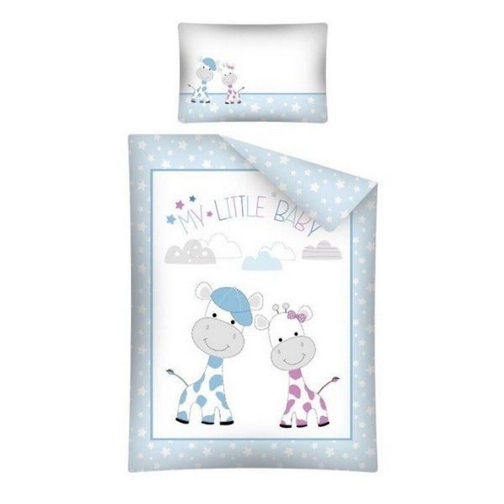 Lenjerie de pat pentru copii Detexpol, Girafa, Bumbac, 100x135cm