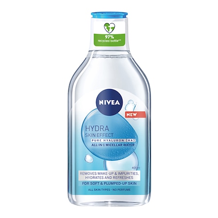 Apa micelara Nivea Hydra Skin Effect cu acid hialuronic pur, 400 ml