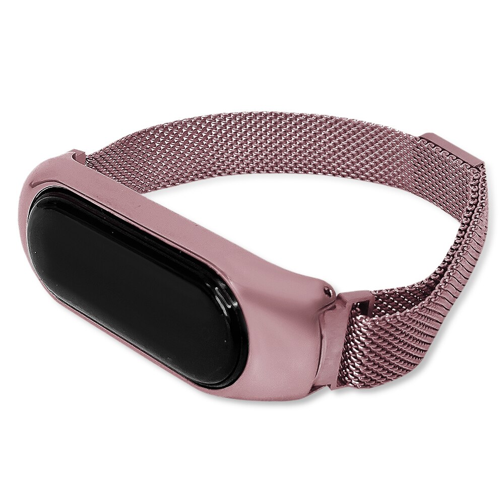 Curea magnetica, bratara metalica pentru Xiaomi Mi Band 5/6, roz
