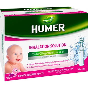 Solutie Hipertonica Humer Inhalator 3%, 30 x 4 ml Solutie Hipertonica Humer Inhalator 3%, 30 x 4 ml