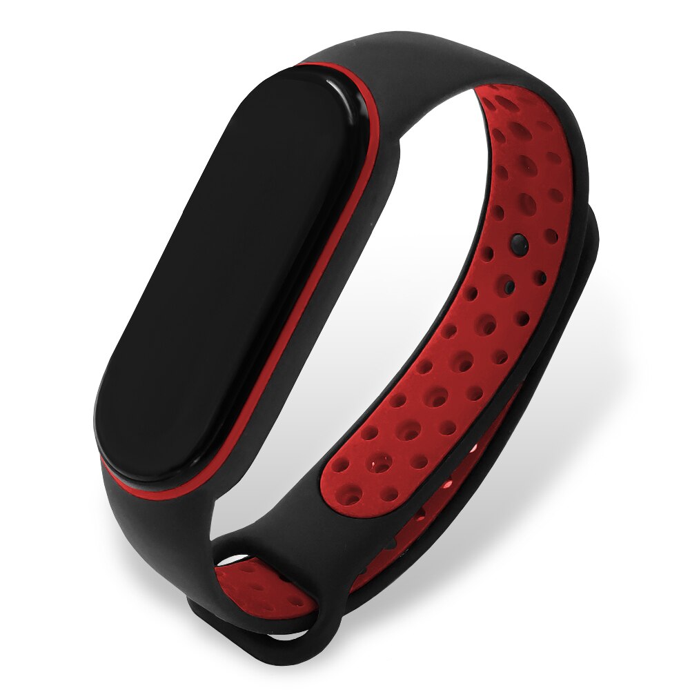 Curea compatibila cu Xiaomi Mi Band 5/6, Negru/Visiniu
