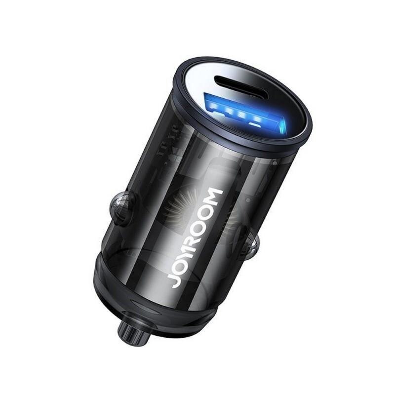 Incarcator auto Joyroom C-A43, USB/USB-C, Quick Charge 3.0, Power Delivery 20W, Gri