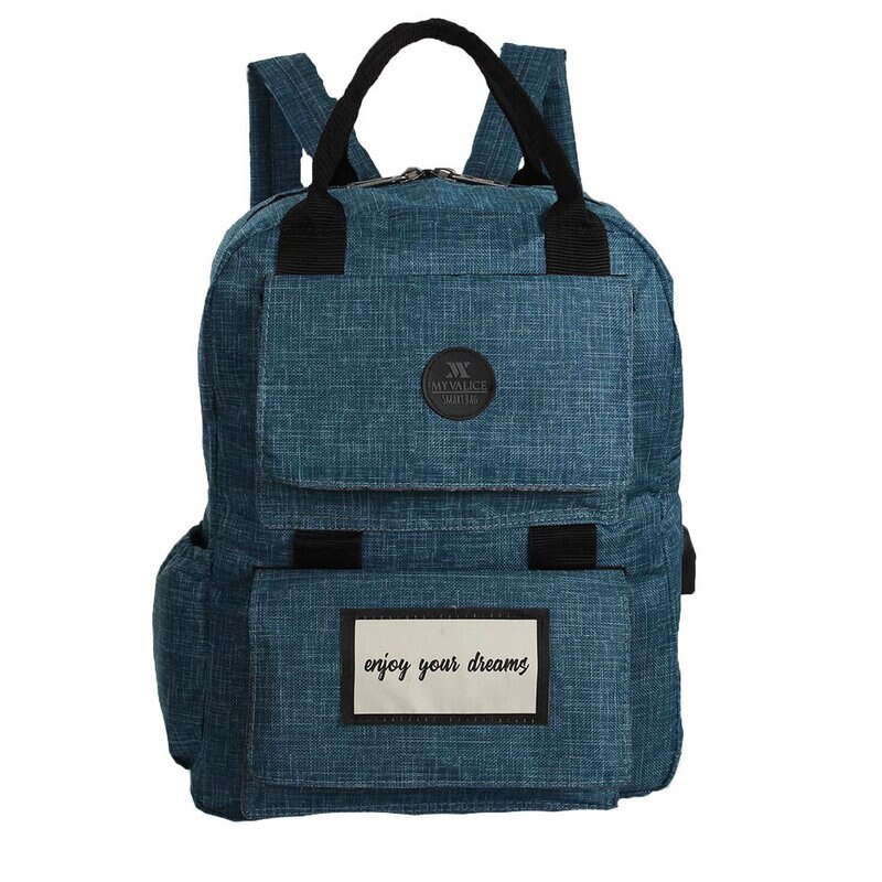 Rucsac, cu mufa USB, Enjoy uor dreams, turcoaz