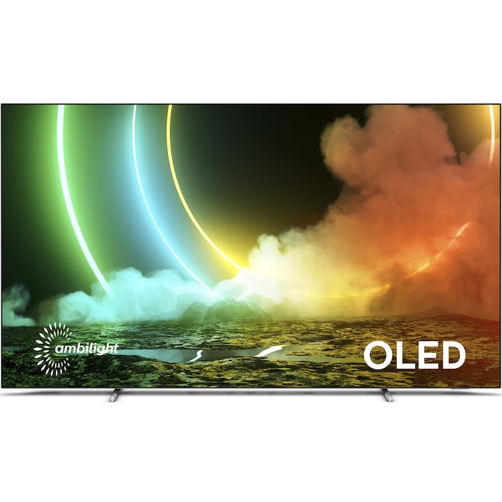 Televizor Philips Ambilight OLED 55OLED706, 139 cm, Smart Android, 4K Ultra HD, clasa G