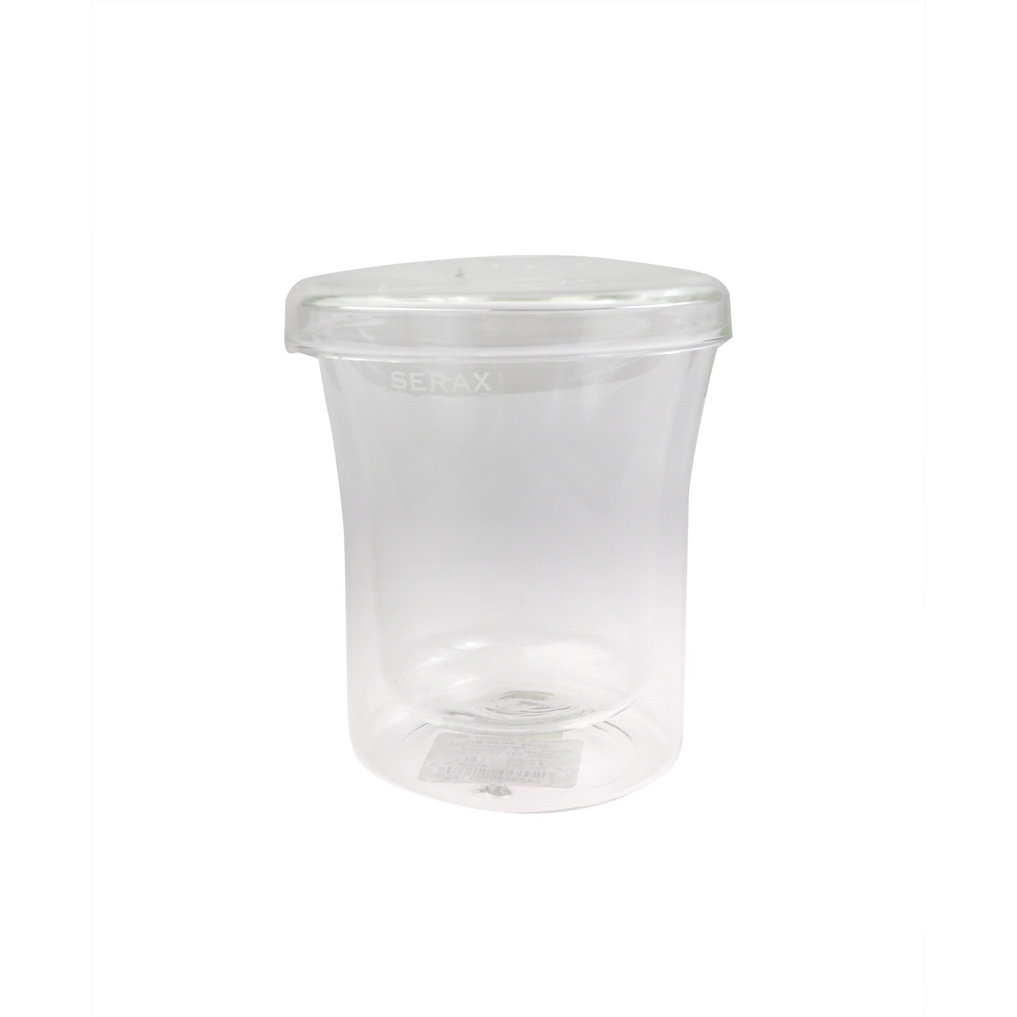 Ceasca cu capac si pereti dubli 8,5 X 10 cm, Sticla, 232 ml, Transparent