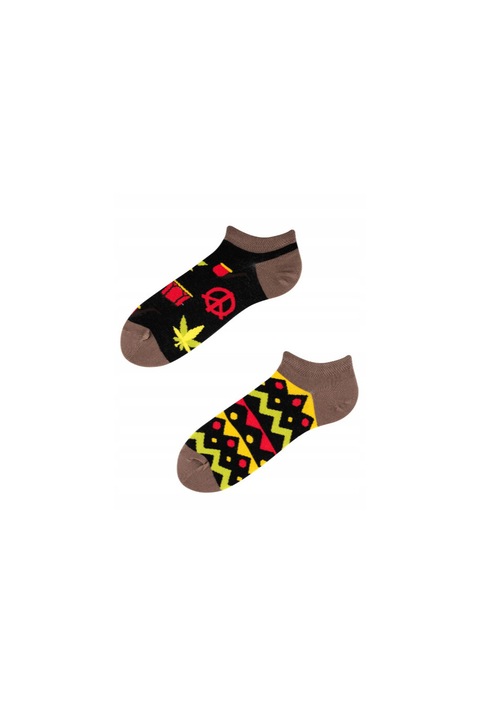 Sosete barbatesti pe glezna, ToDo, Model Rasta Reggae, Multicolor, 39-42 EU