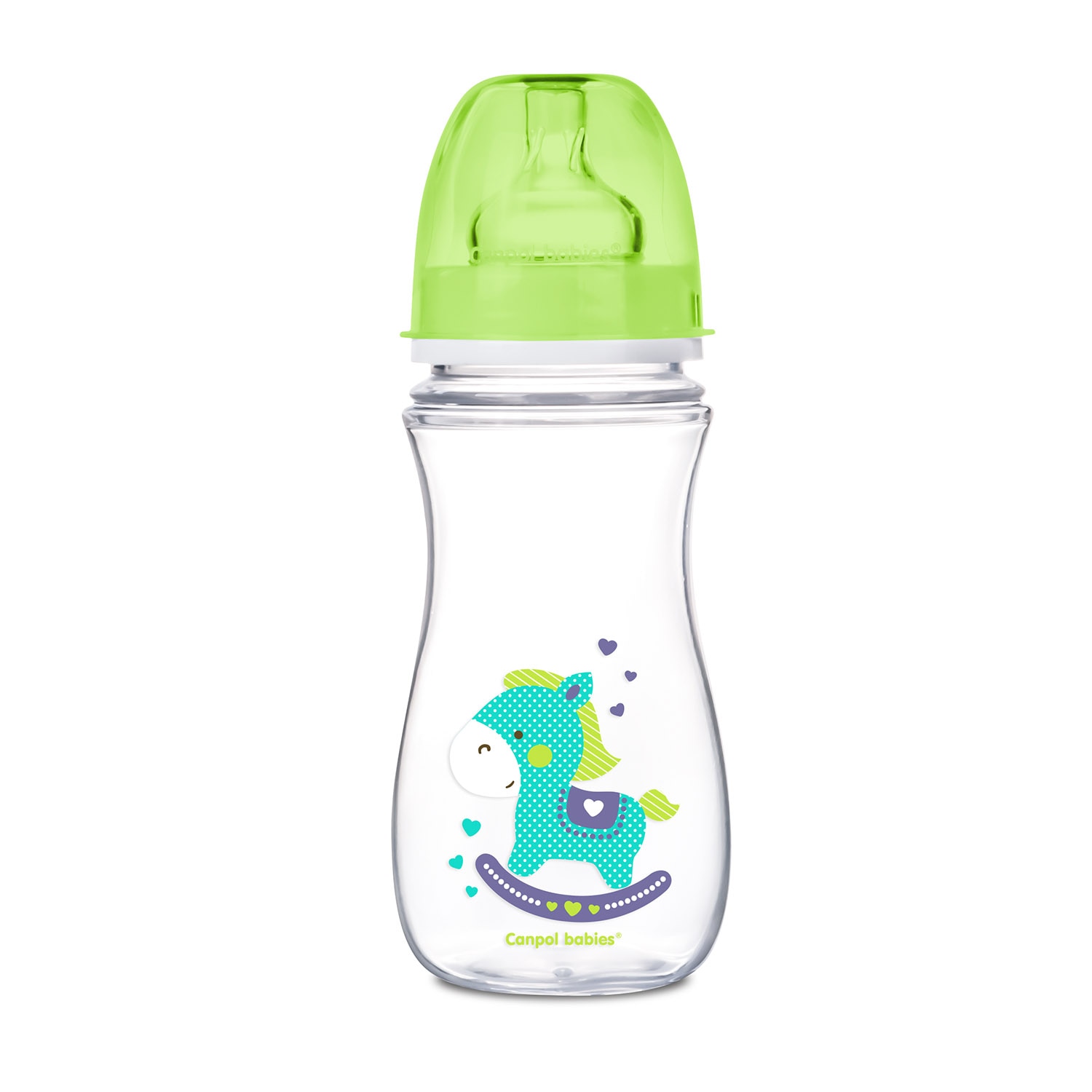 Biberon anticolici gat larg „Easy Start Toys“, Canpol babies®, polipropilena, 300 ml, verde