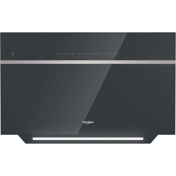 Hota incorporata Whirlpool WHVS 90F LT CK, Putere 801 m3/h, Conectivitate prin aplicatie, Tehnologie Touch, Cook Sense, Clasa A++, 90cm, Negru