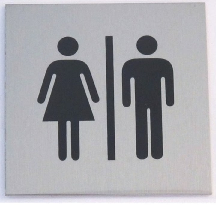 Alumínium, öntapadós információs tábla, férfi/női WC szimbólum
