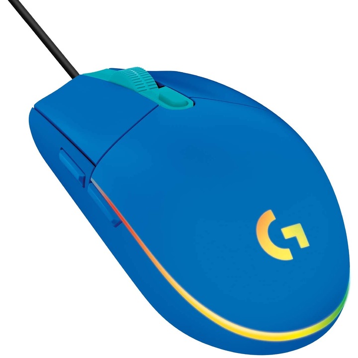 Геймърска мишка Logitech G203 Lightsync, синя