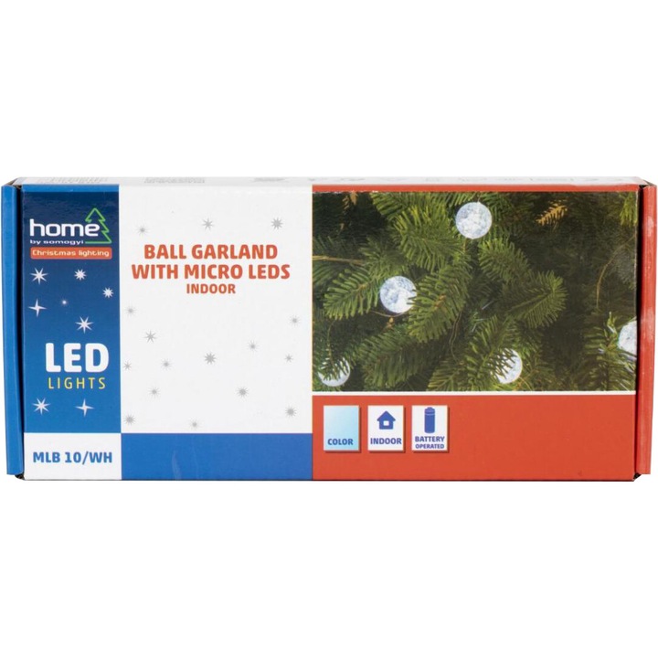 Home LED-es Gömb fényfüzér, 1.35m