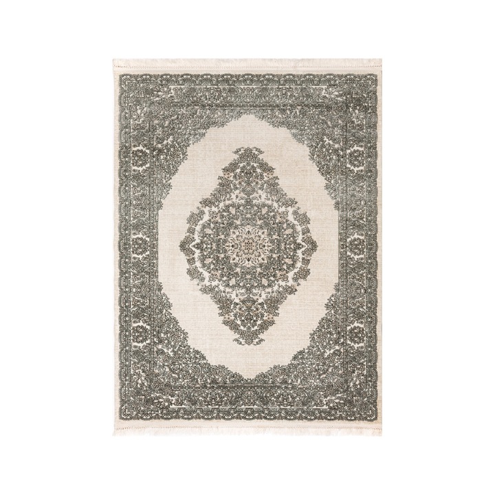 Covor din fibre acrilice, Colectie aysil, stil modern, model 2917A, culoare Gri/Crem 160 x 230 cm