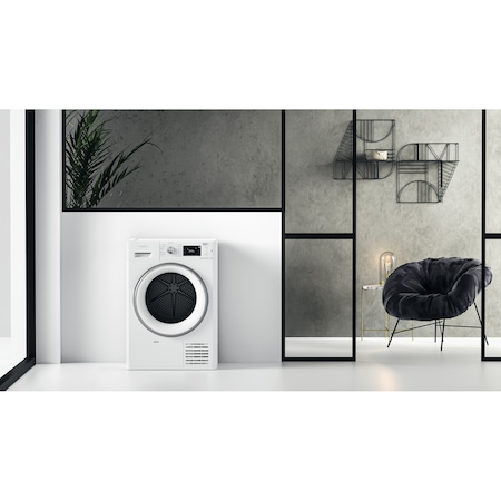 Uscator de rufe Whirlpool FFTM229X2WSEE, Pompa de caldura, 9 kg, Clasa A++, Motor Inverter, Freshcare+, Tehnologia al 6-lea Simt, Alb