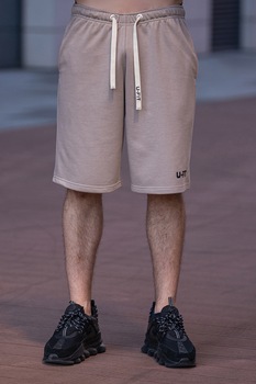 uFIT, Bermude supradimensionate cu snur, Maro taupe deschis uFIT, Bermude supradimensionate cu snur, Maro taupe deschis