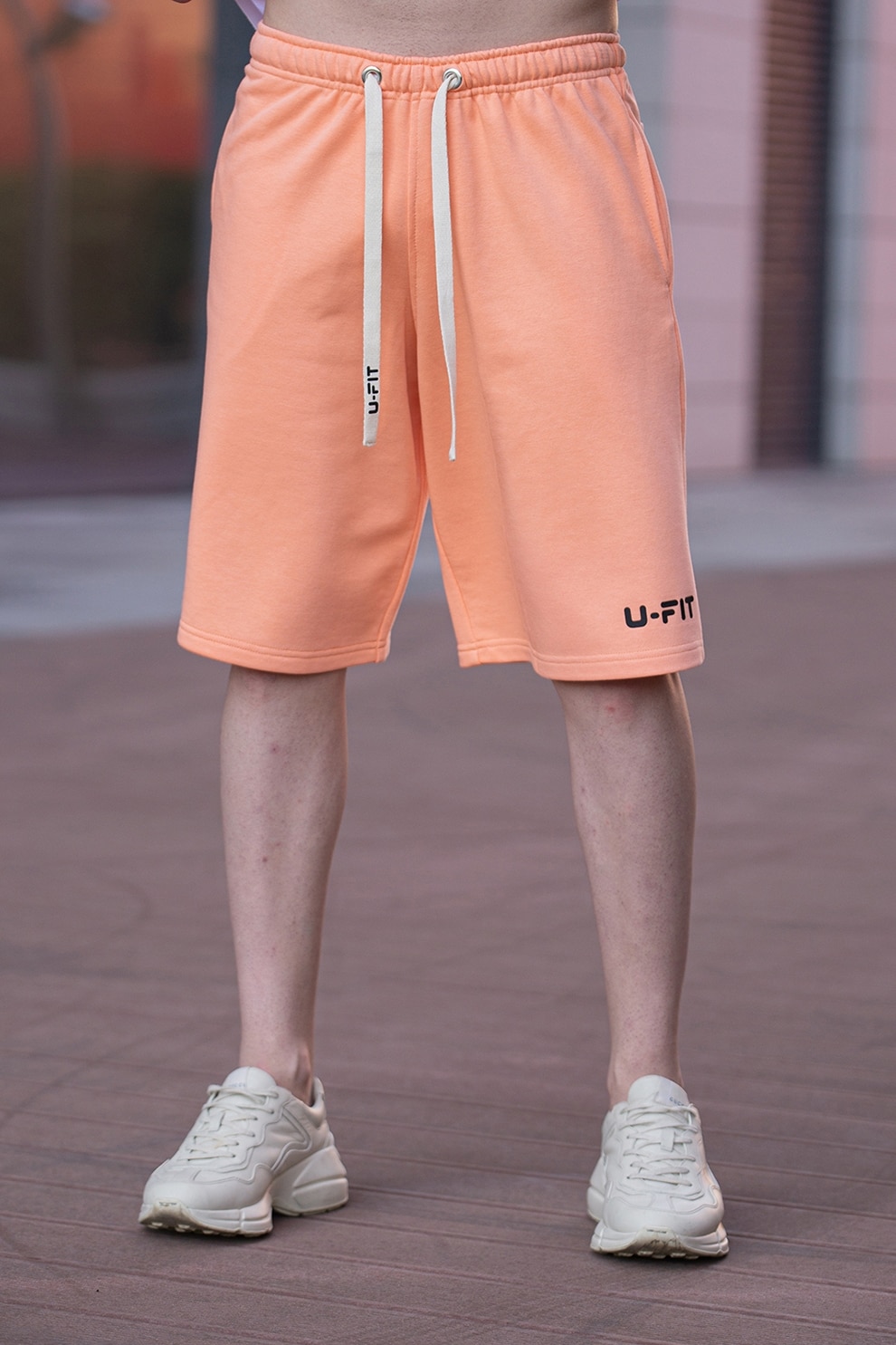 uFIT, Bermude supradimensionate cu snur, Roz somon