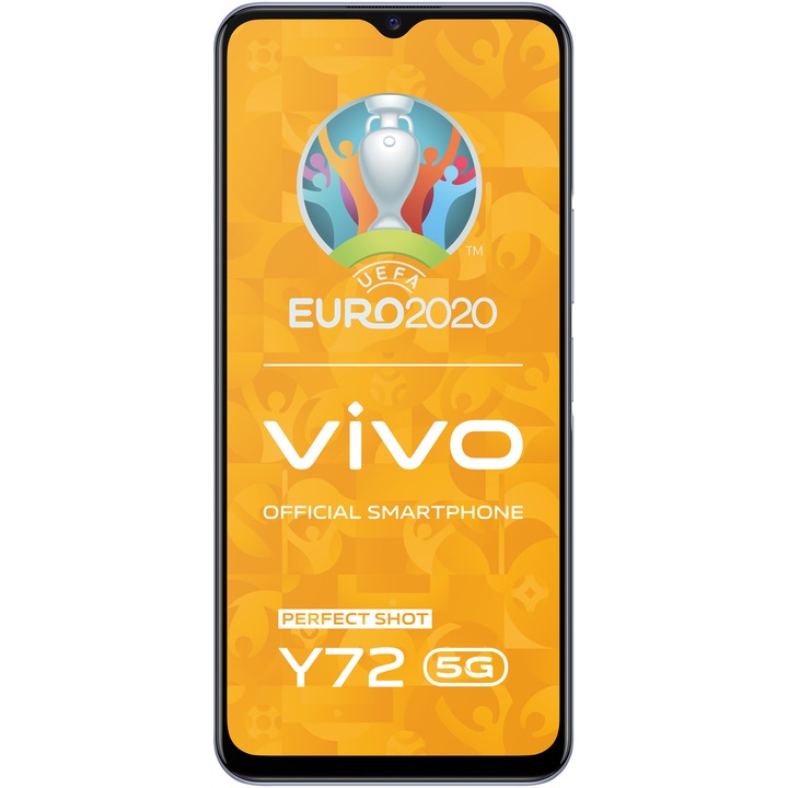 Vivo Y72 Mobiltelefon, Kártyafüggetlen, Dual SIM, 8GB RAM, 128GB, 5G, Dream Glow
