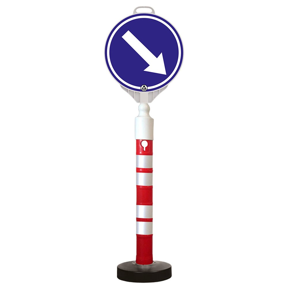 Kit indicator rutier mobil, Sigtra, stalp cu baza grea, indicator ocolire dreapta