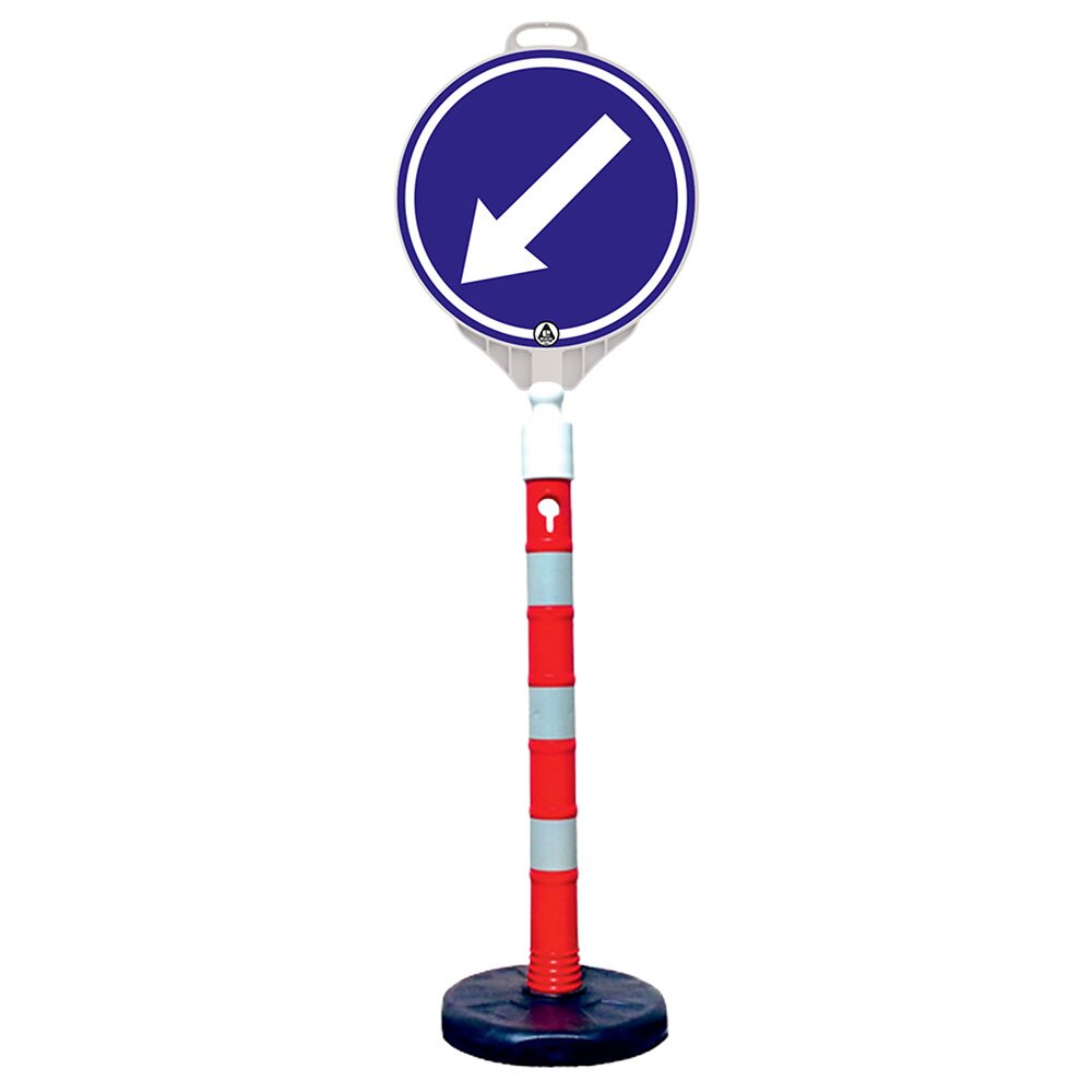 Kit indicator rutier mobil, Sigtra, stalp cu baza usoara, indicator ocolire stanga