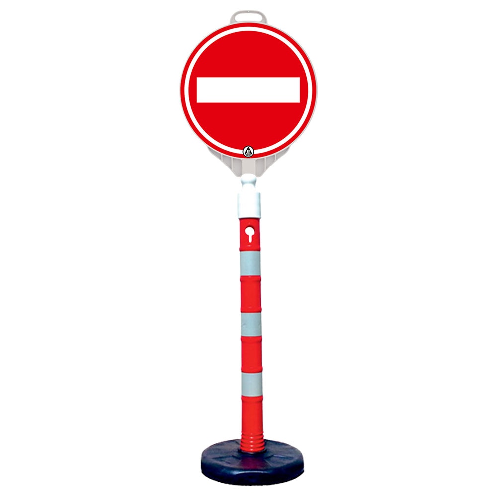 Kit indicator rutier mobil, Sigtra, stalp cu baza usoara, indicator accesul interzis