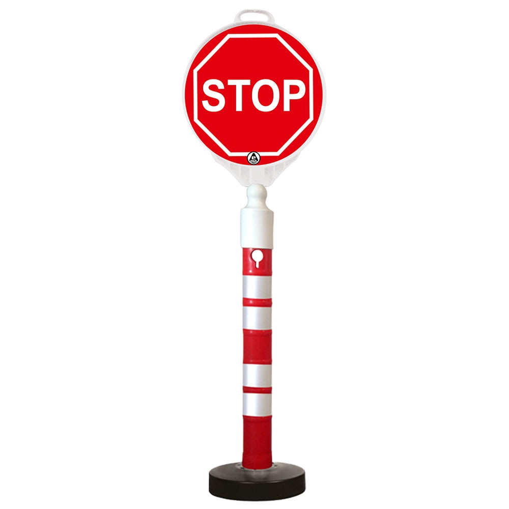 Kit indicator rutier mobil, Sigtra, stalp cu baza grea, indicator stop