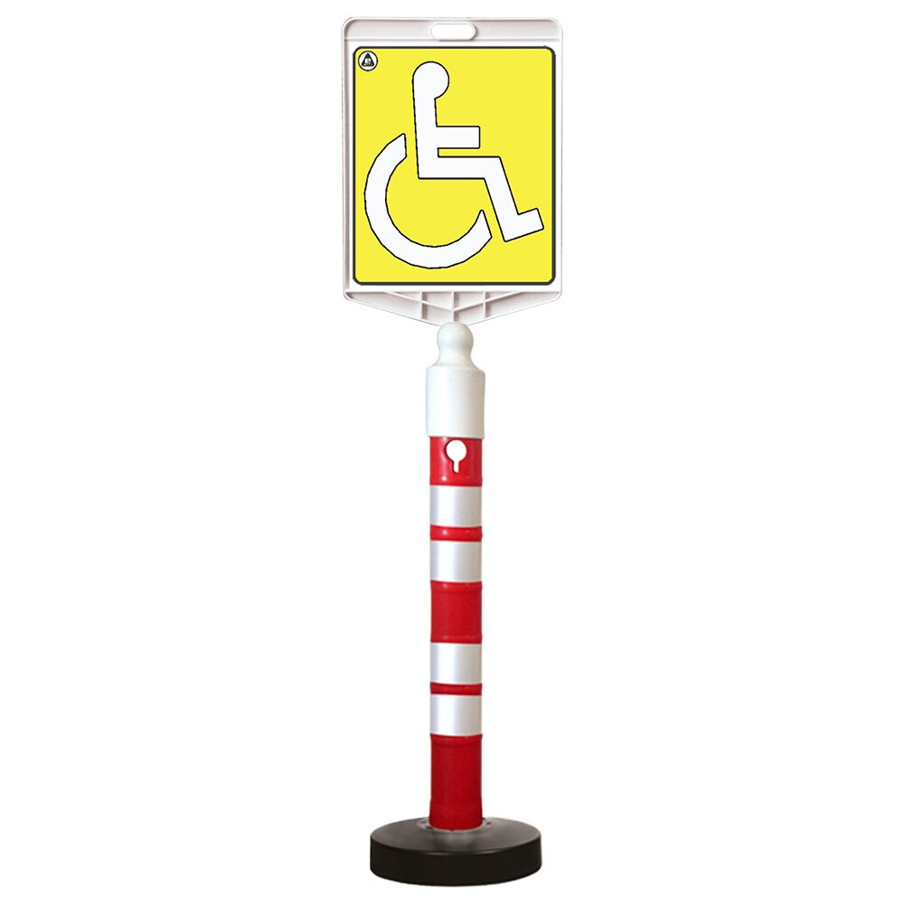 Kit indicator rutier mobil, Sigtra, stalp cu baza grea, indicator parcare pentru persoane cu dizabilitati