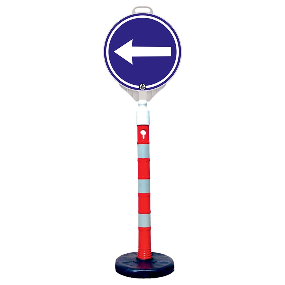 Kit indicator rutier mobil, Sigtra, stalp cu baza usoara, indicator obligatoriu stanga fata-verso