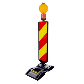 Kit baliza directionala semnalizare lucrari ocolire stanga, Sigtra, Clasa 1, baliza, baza grea 25 kg, lampa semnalizare Kit baliza directionala semnalizare lucrari ocolire stanga, Sigtra, Clasa 1, baliza, baza grea 25 kg, lampa semnalizare