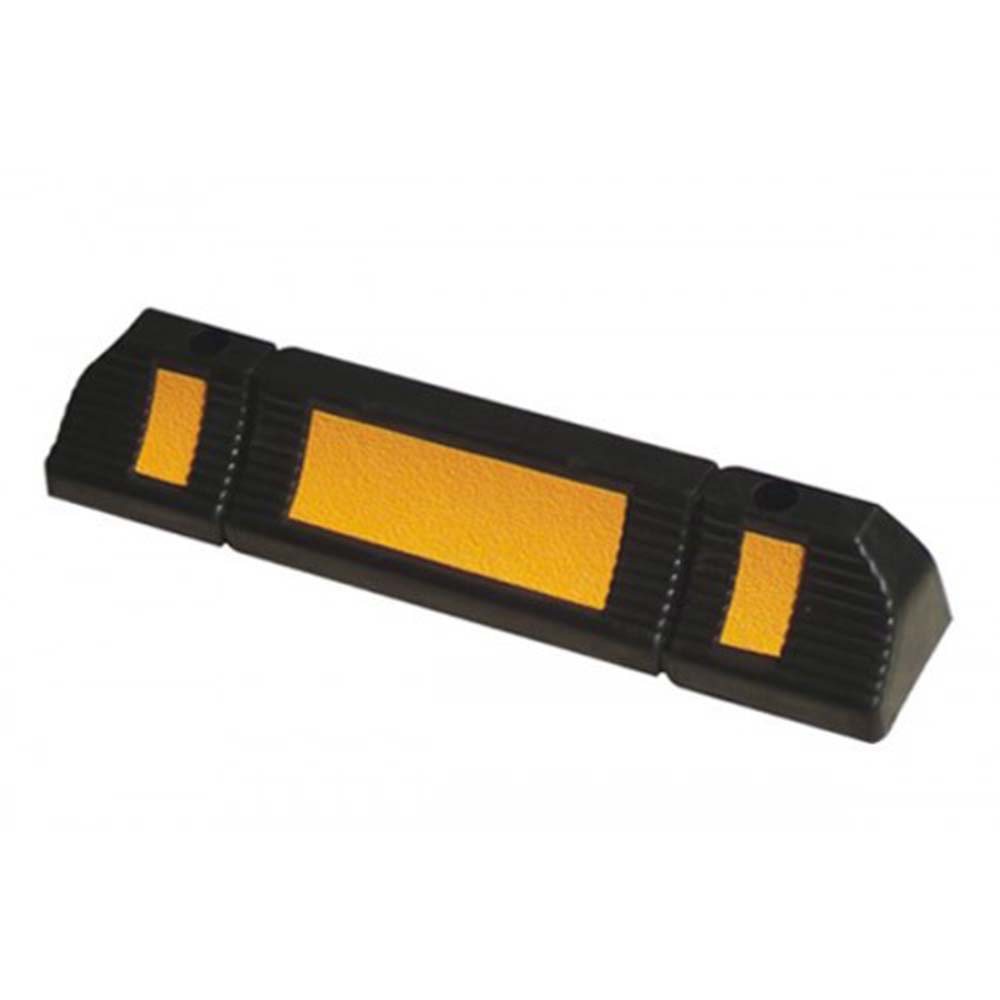 Opritor roata masina pentru parcare, Sigtra, 600 mm, cauciuc, benzi reflectorizante