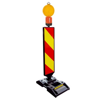 Kit baliza directionala semnalizare lucrari ocolire dreapta, Sigtra, Clasa 1, baliza, baza grea 15 kg, lampa semnalizare Kit baliza directionala semnalizare lucrari ocolire dreapta, Sigtra, Clasa 1, baliza, baza grea 15 kg, lampa semnalizare