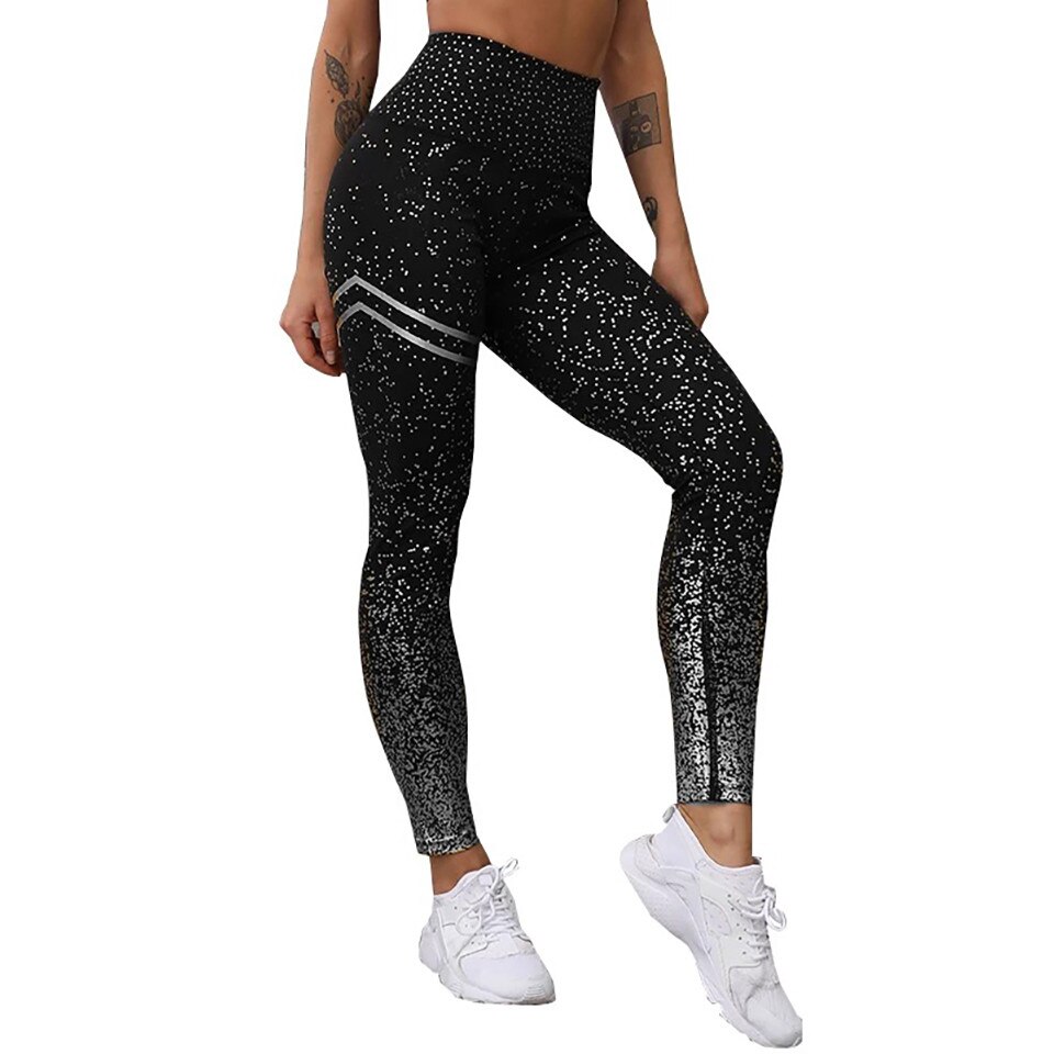 Colanti WNY talie inalta Elastici Respirabil Antitranspiratie Efect Push Up, WCLNT1525, Negru Argintiu