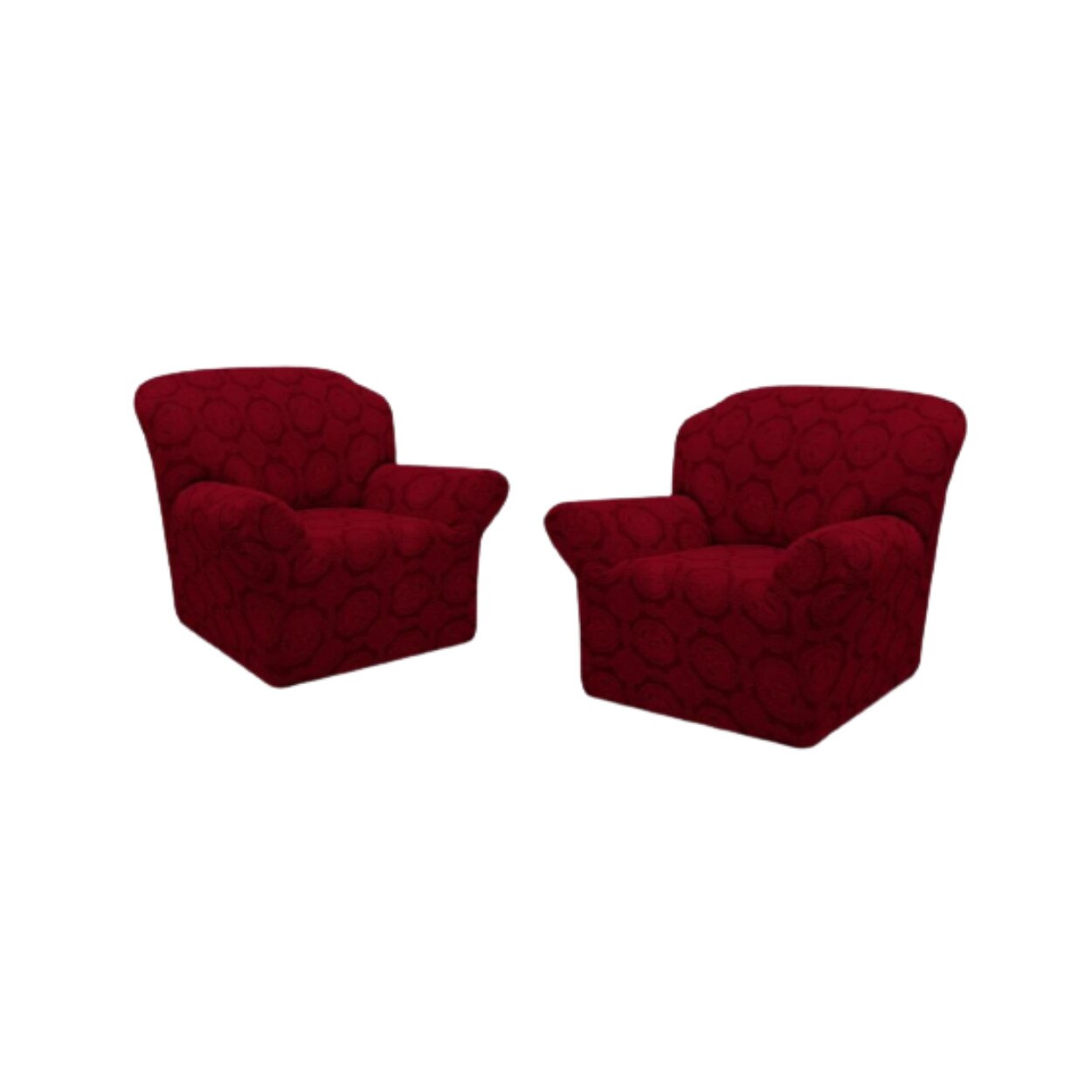 Set Huse Multielastice Jacquard, Pentru 2 Fotolii, Marime Euro, Model 5, Bordo