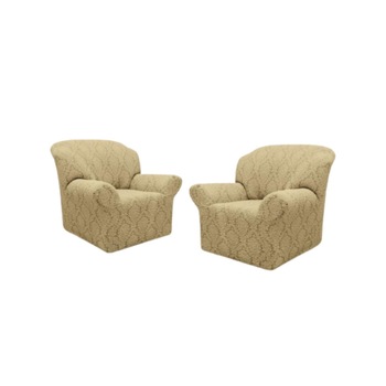 Set Huse Multielastice Jacquard, Pentru 2 Fotolii, Marime Euro, Model 4, Bej Set Huse Multielastice Jacquard, Pentru 2 Fotolii, Marime Euro, Model 4, Bej