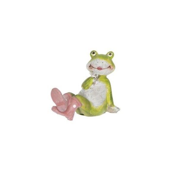 Figurina broscuta cu cizme asezata, 10,5 x 4 x 8 cm