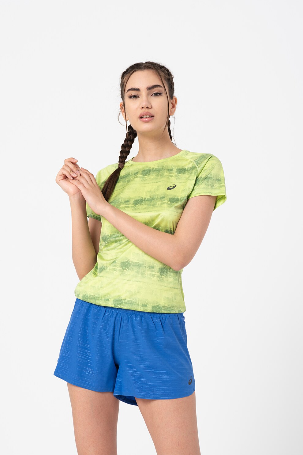 Asics, Tricou pentru alergare si drumetii Fujitrail, Verde lime/verde marin