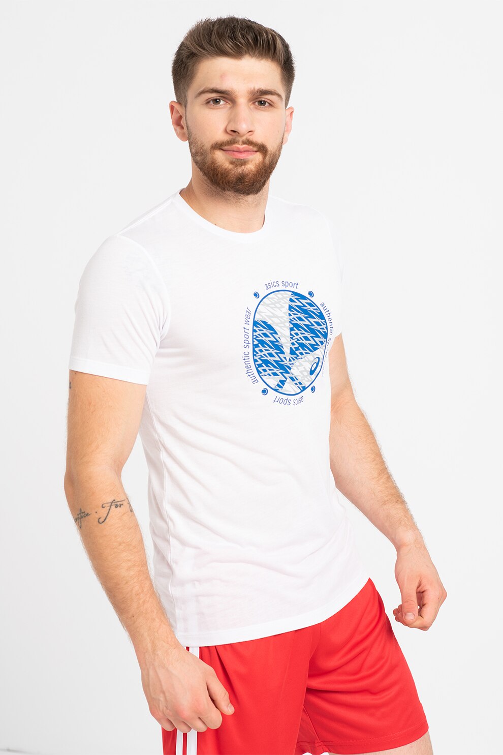 Asics, Tricou cu decolteu la baza gatului pentru tenis Padel GPX, Alb/Albastru