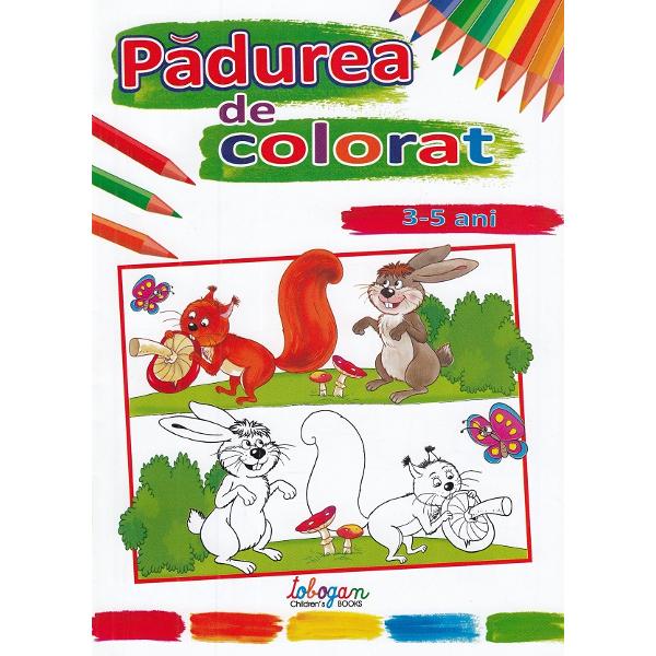 Padurea de colorat 3-5 ani