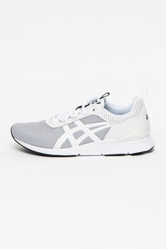 ASICS Tiger, Pantofi cu garnituri de piele peliculizata, pentru alergare Gel-Lyte, Gri/Alb ASICS Tiger, Pantofi cu garnituri de piele peliculizata, pentru alergare Gel-Lyte, Gri/Alb