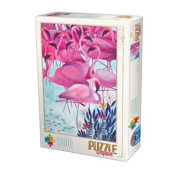 Puzzle D-Toys Tropical Kurti Andrea, Flamingo, 1000 piese Puzzle D-Toys Tropical Kurti Andrea, Flamingo, 1000 piese