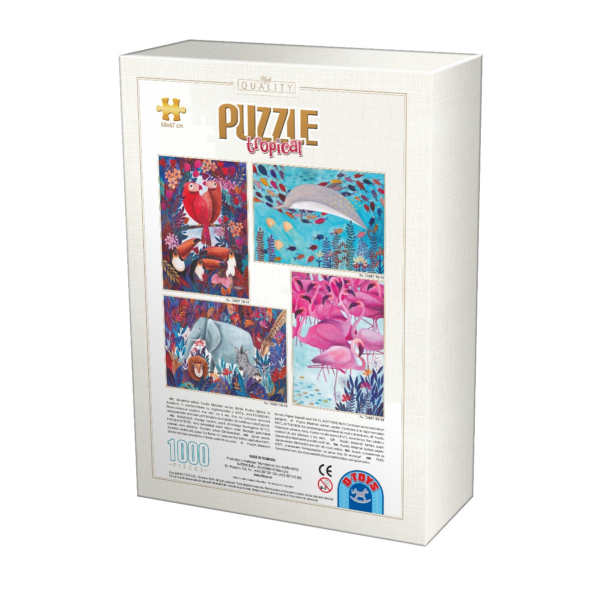 Puzzle D-Toys Tropical Kurti Andrea, Flamingo, 1000 piese - eMAG.ro