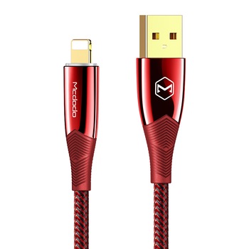 Cablu de date / incarcare McDodo Fast Charge, Lightning ( Apple ), 1.8 m, Rosu Cablu de date / incarcare McDodo Fast Charge, Lightning ( Apple ), 1.8 m, Rosu