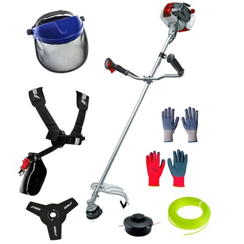 Motocoasa Dedra pe benzina, 52 cm³, 10500 rpm, masca protectie, ham, manusi, fir rezerva + accesorii Motocoasa Dedra pe benzina, 52 cm³, 10500 rpm, masca protectie, ham, manusi, fir rezerva + accesorii