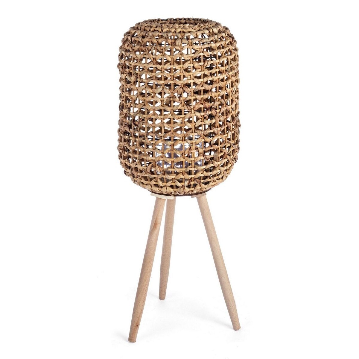 Felinar din iarba de mare cu picioare din lemn natur Eldoret Ø 29 cm x 74 h