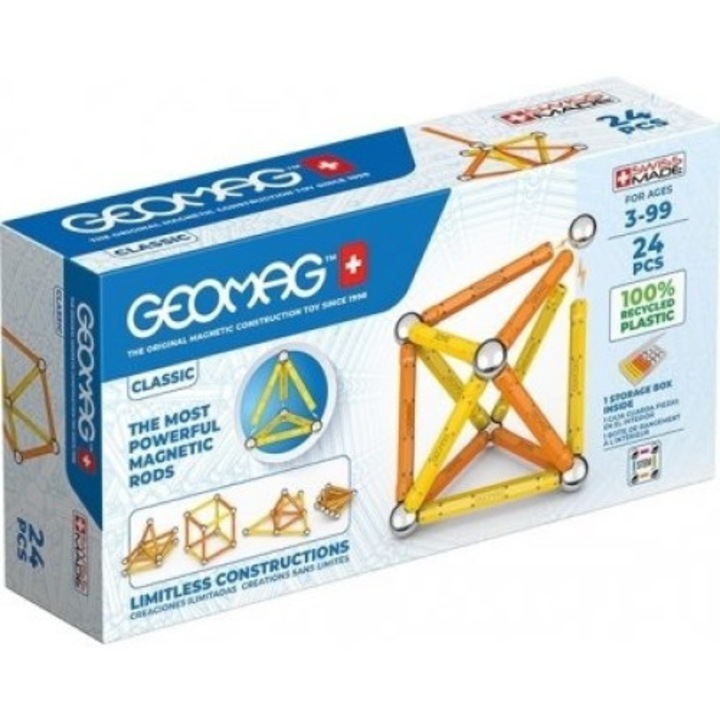 Магнитен конструктор Geomag, Classic Green Line, 24 части