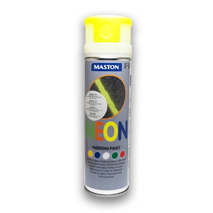 Bramax Maston NEON autó festék spray, jelöléshez, 500 ml, sárga