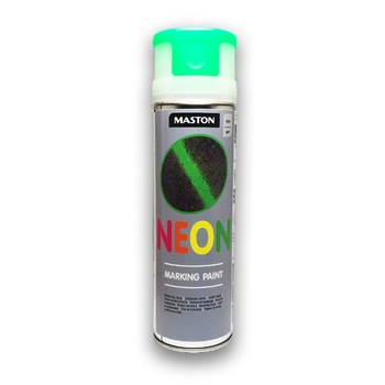 Vopsea auto spray NEON pentru marcaj Maston, culoare verde, 500 ml Vopsea auto spray NEON pentru marcaj Maston, culoare verde, 500 ml